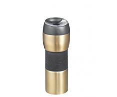 Coffee-to-go Becher VIA, aus doppelwandigem, gebürstetem Edelstahl 18/8. Im Geschenkkarton.