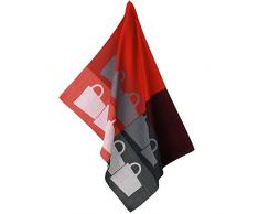 kela Geschirrtuch Tabea Cups 50x70cm aus Baumwolle in rot/grau, 50 x 70 x 1 cm