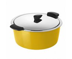 KUHN RIKON 30687 Thermokochgeschirr HOTPAN Kochtopf mit Deckel, gelb, 4,5 Liter, 26 cm, dampfgaren, warmhalten, spülmaschinentauglich, induktionsgeeignet, Edelstahl
