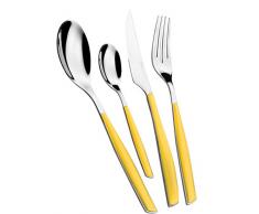 Bugatti BESTECK 24 STÜCK Set Edelstahl 18/10 Glamour GELBEN Griff Shaded TRANSPARENT