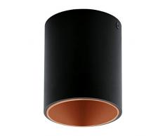 EGLO LED Deckenleuchte Polasso, 1 flammige Deckenlampe, Material: Aluminium, Kunststoff, Farbe: Schwarz, kupfer, Ø: 10 cm