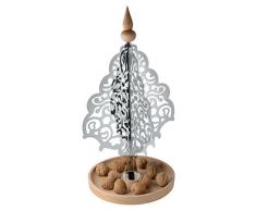 Alessi MW51 Dressed For X-Mas Weihnachtsdekoration aus Edelstahl 18/10 und Buchenholz, silber, 27 x 48 x 27 cm