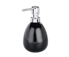 Wenko 17843233 Seifenspender Polaris Black - Flüssigseifen-Spender, Fassungsvermögen 0.39 L, Keramik, 9.5 x 16.2 x 9 cm, Schwarz