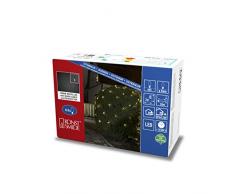 Konstsmide, 3779-100, Micro LED Lichternetz, gefrostet, 64 warm weiße Dioden, 24V_Außentrafo, schwarzes Kabel