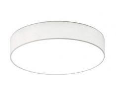 Trio Leuchten 621911201 Lugano A+, LED Deckenleuchte, nickel, 11 watts, Integriert, Stoffschirm Weiß, 30 x 30 x 9 cm
