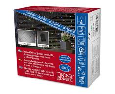 Konstsmide 3723-500 LED Lichternetz / für Außen (IP44) / Batteriebetrieben: 4xAA 1.5V (exkl.) / mit Lichtsensor, 6h und 9h Timer / 40 bunten Dioden / schwarzes Kabel