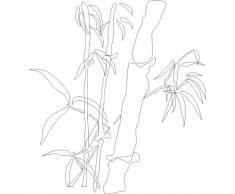 INDIGOS 4051095042174 Wandtattoo w333 Bambus Gras Wandauskleber in 3 Größen, 120 x 108 cm, weiß