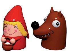 Alessi Cappuccetto Rosso ed il Lupo Set bestehend aus zwei Figuren, Porzellan, Handdekoriert