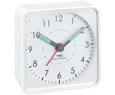 TFA Dostmann 60.1510.02 Analoger Funk-Wecker Picco, Funkuhr, leises Uhrwerk, klein und handlich Kunststoff, Weiß 4 x 8 x 11,2 cm
