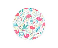 Cambridge CM06343 Essteller aus umweltfreundlichem Bambus, 25 cm, 4er-Set, Flamingomotiv, Flamingo, Teller