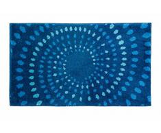SCHÖNER WOHNEN-Kollektion, Mauritius, Badteppich, Badematte, Badvorleger, Design Kreise - blau, Oeko-Tex 100 zertifiziert, 60 x 60 cm