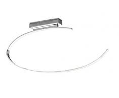 WOFI Deckenleuchte, 1-flammig, Serie Lex, 1 x LED, 27 W, Höhe 32 cm, Durchmesser 80 cm, Kelvin 3000, Lumen 1890, chrom 9024.01.01.0000