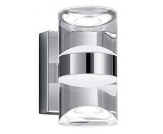 Trio Leuchten LED Bad Wandleuchte 282710206 Brian, Metall chromfarbig, Acryl klar, 2 x 2.8 Watt LED