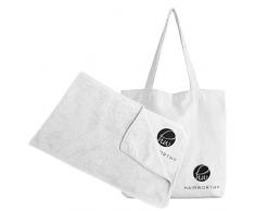 Hairworthy Hairembrace Mikrofaser-Haartuch. 55 x 99 cm Hochwertiges, super saugfähiges Handtuch Perfekt für lockiges, gerades und welliges, krauses Styling. Weiße Einkaufstasche eingeschlossen.