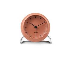 Arne Jacobsen Tischuhr, Kunststoff, Orange, 11 cm