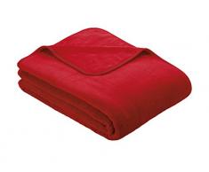 Kuscheldecke s.Oliver 3612 / premium Feecedecke rot / unifarbene Markendecke 150x200cm / aus hochwerigem Polyester / eingefasst mit einem sehr edelen Band