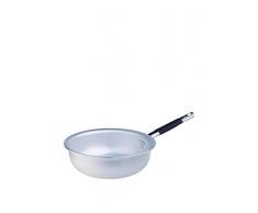 Stir Pfannen Agnelli saltapasta und Rice, strahlend, aus Aluminium, Dicke 5 mm, Tubular Griff aus Edelstahl Cool, Silber, 28 cm