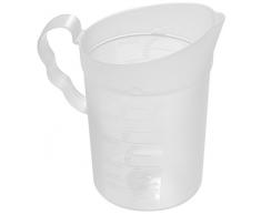 Fackelmann Messbecher 500 ml, Messkanne aus robustem Kunststoff, Messbecher mit vielfältiger Skalierung (Farbe: Transparent/Weiß), Menge: 1 Stück