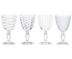 MIKASA Cheers Martinigläser, 290 ml, 4 Stück, Kristallglas, Silber, 340 ml, Set of 4