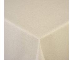 Venilia Tischdecke Tischwäsche pflegeleicht flüssigkeitsundurchlässige Quadratisch, Leinen Naturweiß, 160 x 160 cm