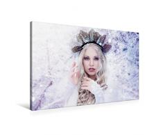 Calvendo Premium Textil-Leinwand 90 cm x 60 cm quer, Eisprinzessin | Wandbild, Bild auf Keilrahmen, Fertigbild auf echter Leinwand, Leinwanddruck Menschen Menschen