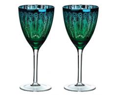 Artland deco Peacock Weinglas, 2er Set, mehrfarbig, Farbe