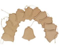 Country Love Crafts Bastelvorlage Glocke, zum Aufhängen, flach, Pappe, 12 Stück