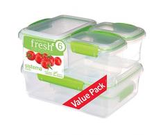 Sistema Vorratsdosen Set, Plastik, Transparent/grün, 23.5 x 17 x 16 cm