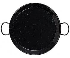 La Valenciana 32 cm, emaillierter Pfanne Edelstahl, 2 Griffe, Schwarz