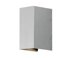 Gnosjö Konstsmide Cremona Wandleuchte Außenleuchte, Aluminium, grau, 8 x 11 x 17 cm