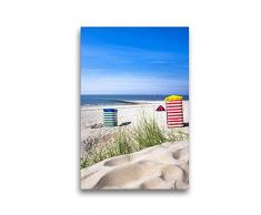 Premium Textil-Leinwand 30 x 45 cm Hoch-Format Borkum Südstrand | Wandbild, HD-Bild auf Keilrahmen, Fertigbild auf hochwertigem Vlies, Leinwanddruck von Andrea Dreegmeyer