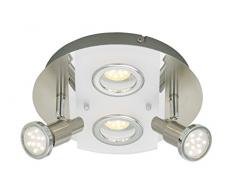 LED Deckenleuchte, Deckenlampe, Deckenstrahler, Spots, Wohnzimmer-lampe, Deckenspot, Lampe-Kinderzimmer, Deckenbeleuchtung, Deckenleuchte Schlafzimmer-Kinderzimmer, Wohnzimmerleuchte, rund, matt-nickel