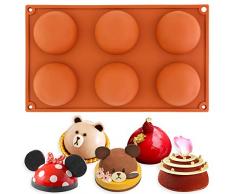 underneaththemoonlaura Silikon-Backform, Halbkreise, für Kuchen, Kekse, Seife oder Eiswürfel, 29,5 x 17,5 x 3,3 cm, 6 Aushöhlungen