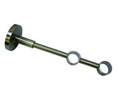 GARDINIA Doppelträger mit Metallmontageplatte für Gardinenstangen, 2-läufig, Geschlossen, Alle Montage-Teile inklusive, Serie Chicago, Durchmesser 20 mm, Edelstahl-Optik