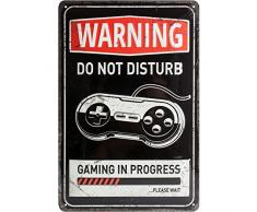 Nostalgic-Art 22264 Achtung - Gaming in progress, Blechschild 20x30 cm