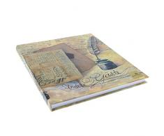 Goldbuch Gästebuch mit Lesezeichen, Nostalgie, 23 x 25 cm, 176 weiße Blankoseiten Schreibpapier, Kunstdruck laminiert, Braun/Beige, 48089
