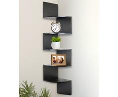 Greenco Eckregal, 5 Ebenen, Wandmontage Modern Espresso