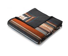 Biederlack Wohn- und Kuscheldecke, 60 % Baumwolle, Veloursband-Einfassung, 150 x 200 cm, Blau/Braun, Orion Cotton Adventure, 646286