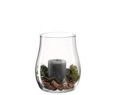 Leonardo Windlicht Casolare, handgefertigtes Deko-Set, bauchiges Teelichtglas mit Kerze und Deko im Landhaus-Stil, 22-cm, 012982