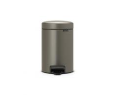 Brabantia Treteimer mit Inneneimer aus Kunststoff, stahl, Platinum, 3 Liter