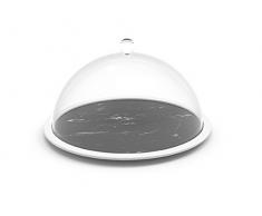ZAK Osmos Käseplatte mit Deckel Ø 27 cm marmor/schwarz