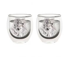 Levivo doppelwandiges Jumbo Thermoglas 410 ml, ideal als Kaffeeglas oder Teeglas, mundgeblasene Thermo-Gläser, hitzebeständig, handgefertigt, kratzfest und spülmaschinengeeignet, 2er-Set