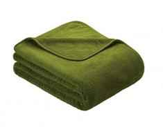 Kuscheldecke s.Oliver 3612 / premium Feecedecke grün / unifarbene Markendecke 150x200cm / aus hochwerigem Polyester / eingefasst mit einem sehr edelen Band
