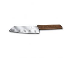 Victorinox Swiss Modern Santokumesser mit Holzgriff, Kullenschliff, 17 cm Klinge, Rostfrei, Edelstahl