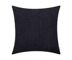 CaliTime Kissenbezüge Kissenhülle Kissenbezug Komfortabler Supersoft Cord Mais Gestreift Beidseitig Dekokissenbezug 55cm x 55cm Schwarz