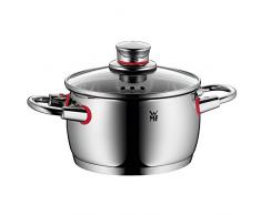 WMF Quality One Kochtopf hoch 16cm, Glasdeckel mit Dampföffnung, Fleischtopf 2,0l, Cromargan Edelstahl poliert, Topf Induktion, unbeschichtet
