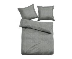 TOM TAILOR Unisex Heimtextilien & Bettware Bettwäsche in Melange-Optik anthrazit/Anthracite,135/200