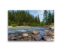 Calvendo Premium Textil-Leinwand 75 cm x 50 cm quer, Am Stewart-Cassiar-Highway | Wandbild, Bild auf Keilrahmen, Fertigbild auf echter Leinwand, Leinwanddruck Natur Natur