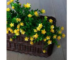 YXYQR Künstliche Blumen, UV-beständig, für drinnen und draußen, zum Aufhängen, für Haus, Garten, Fenster, Küche, Büro, Hochzeit, Wohnzimmer, Dekoration, 4 Stück gelb