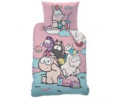 Theodor & Friends Bettwäsche-Set, Baumwolle, Rosa/Bunt, 140 x 200 cm